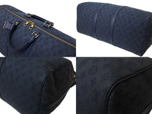 Load image into Gallery viewer, LOUIS VUITTON ルイヴィトン キーポル バンドリエール50 ボストンバッグ ネイビー モノグラムデニム レザー M44645 美品 中古 65907