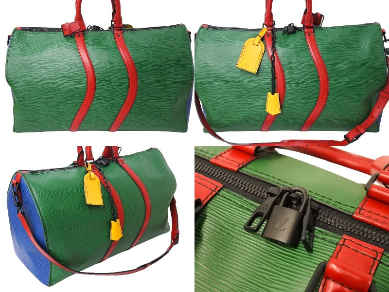 極美品 LOUIS VUITTON ルイヴィトン キーポル バンドリエール50 ウェイビー ボストンバッグ エピレザー マルチカラー M55571 中古 65908