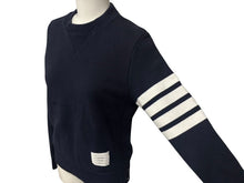 画像をギャラリービューアに読み込む, THOM BROWNE トムブラウン スウェット トレーナー サイズ0 MJT021H-00535461 ネイビー コットン スリット 美品 中古 65914