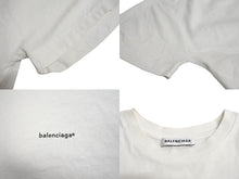 画像をギャラリービューアに読み込む, BALENCIAGA バレンシアガ 半袖Ｔシャツ ミニロゴオーバーサイズTシャツ 2017 ホワイト コットン XS 482204 美品 中古 65915