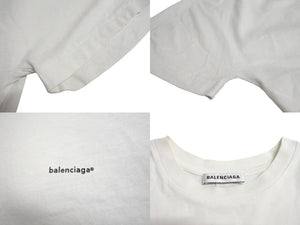 BALENCIAGA バレンシアガ 半袖Ｔシャツ ミニロゴオーバーサイズTシャツ 2017 ホワイト コットン XS 482204 美品 中古 65915