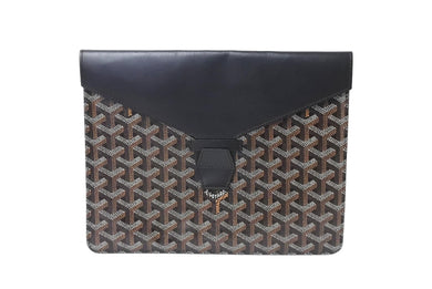 GOYARD ゴヤール カモンド MM クラッチバッグ セカンドバッグ ポーチ PVC レザー ブラック 美品 中古 65925