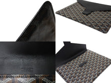 画像をギャラリービューアに読み込む, GOYARD ゴヤール カモンド MM クラッチバッグ セカンドバッグ ポーチ PVC レザー ブラック 美品 中古 65925