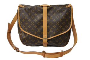 Louis Vuitton ルイヴィトン ソミュール35 ショルダーバッグ M42254 FH8911 キャンバス レザー ブラウン ゴールド 美品 中古 65929