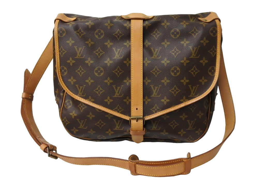 Louis Vuitton ルイヴィトン ソミュール35 ショルダーバッグ M42254 FH8911 キャンバス レザー ブラウン ゴールド 美品 中古 65929