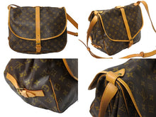 画像をギャラリービューアに読み込む, Louis Vuitton ルイヴィトン ソミュール35 ショルダーバッグ M42254 FH8911 キャンバス レザー ブラウン ゴールド 美品 中古 65929