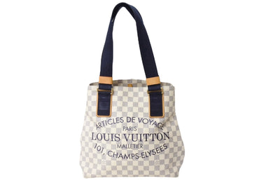 Louis Vuitton ルイヴィトン プランソレイユ カバPM トートバッグ N41179 ダミエアズール ホワイト ネイビー 美品 中古 65930