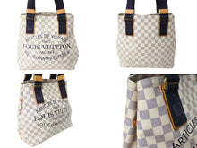 画像をギャラリービューアに読み込む, Louis Vuitton ルイヴィトン プランソレイユ カバPM トートバッグ N41179 ダミエアズール ホワイト ネイビー 美品 中古 65930