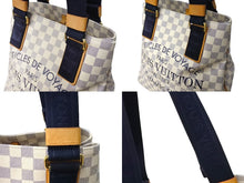 Load image into Gallery viewer, Louis Vuitton ルイヴィトン プランソレイユ カバPM トートバッグ N41179 ダミエアズール ホワイト ネイビー 美品 中古 65930