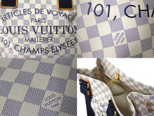 Load image into Gallery viewer, Louis Vuitton ルイヴィトン プランソレイユ カバPM トートバッグ N41179 ダミエアズール ホワイト ネイビー 美品 中古 65930