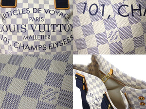 Louis Vuitton ルイヴィトン プランソレイユ カバPM トートバッグ N41179 ダミエアズール ホワイト ネイビー 美品 中古 65930