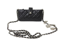 画像をギャラリービューアに読み込む, 極美品 CHANEL シャネル チェーンショルダー ポーチ ココマーク 19番台 ブラック ラムスキン シルバー金具 中古 65931