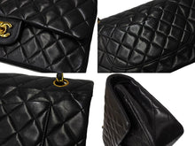 Load image into Gallery viewer, CHANEL シャネル マトラッセ25 チェーンショルダーバッグ 3番台 Wチェーン Wフラップ ココマーク ラムスキン ブラック 美品 中古 65938