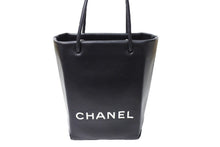 画像をギャラリービューアに読み込む, CHANEL シャネル エッセンシャル ハンドバッグ 12番台 A46880 ラムスキン ロゴ ブラック シルバー金具 美品 中古 65939