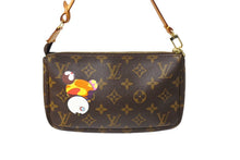 画像をギャラリービューアに読み込む, 極美品 LOUIS VUITTON ルイヴィトン ハンドバッグ ポシェット アクセソワール 村上隆 M51981 パンダ モノグラム ゴールド金具 中古 65947