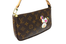 画像をギャラリービューアに読み込む, 極美品 LOUIS VUITTON ルイヴィトン ハンドバッグ ポシェット アクセソワール 村上隆 M51981 パンダ モノグラム ゴールド金具 中古 65947