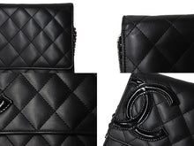画像をギャラリービューアに読み込む, 極美品 CHANEL シャネル カンボンライン A46646 チェーンウォレット ショルダー 黒 黒 19番台 ブラック シルバー金具 中古 65949
