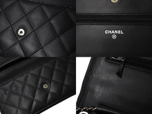 画像をギャラリービューアに読み込む, 極美品 CHANEL シャネル カンボンライン A46646 チェーンウォレット ショルダー 黒 黒 19番台 ブラック シルバー金具 中古 65949