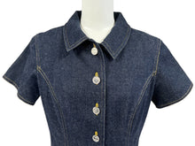 Load image into Gallery viewer, CHANEL シャネル デニムワンピース フランス製 サイズ38 ひざ丈 極美品 中古 65952