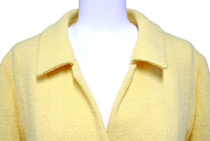 CHANEL Wool Jacket Yellow Coco Mark Coco Button BOUTIQUE Logo Outerwear Good Condition Used 65955