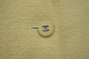 CHANEL Wool Jacket Yellow Coco Mark Coco Button BOUTIQUE Logo Outerwear Good Condition Used 65955