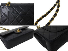 Load image into Gallery viewer, CHANEL シャネル マトラッセ ダブルフラップ25 ショルダーバッグ 1番台 ラムスキン ブラック ゴールド金具 美品 中古 65966