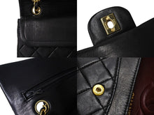 Load image into Gallery viewer, CHANEL シャネル マトラッセ ダブルフラップ25 ショルダーバッグ 1番台 ラムスキン ブラック ゴールド金具 美品 中古 65966
