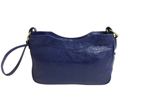 BALENCIAGA バレンシアガ シティ ショルダーバッグ 237203 4110 J 002123 イタリア製 レザー ブルー ゴールド 美品 中古 65985