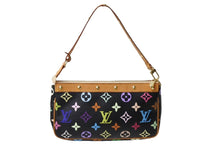 Load image into Gallery viewer, LOUIS VUITTON ルイヴィトン ポシェット アクセソワール アクセサリーポーチ M92648 モノグラムマルチ 村上隆 ブラック 美品 中古 66001