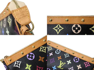 LOUIS VUITTON ルイヴィトン ポシェット アクセソワール アクセサリーポーチ M92648 モノグラムマルチ 村上隆 ブラック 美品 中古 66001