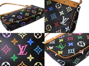 LOUIS VUITTON ルイヴィトン ポシェット アクセソワール アクセサリーポーチ M92648 モノグラムマルチ 村上隆 ブラック 美品 中古 66001