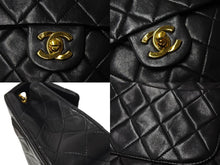 画像をギャラリービューアに読み込む, CHANEL シャネル ミニマトラッセ チェーンショルダーバッグ 3番台 1995年 ラムスキン ブラック ゴールド金具 美品 中古 66002