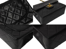 画像をギャラリービューアに読み込む, CHANEL シャネル ミニマトラッセ チェーンショルダーバッグ 3番台 1995年 ラムスキン ブラック ゴールド金具 美品 中古 66002