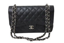 画像をギャラリービューアに読み込む, 新品同様 CHANEL シャネル チェーンショルダーバッグ マトラッセ30 キャビアスキン Wフラップ A58600 ブラック シルバー 15番台 中古 66010