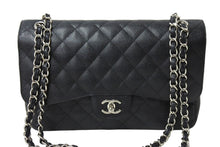 画像をギャラリービューアに読み込む, 新品同様 CHANEL シャネル チェーンショルダーバッグ マトラッセ30 キャビアスキン Wフラップ A58600 ブラック シルバー 15番台 中古 66010