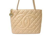 画像をギャラリービューアに読み込む, 極美品 CHANEL シャネル 復刻トート 10番台 ハンドバッグ ココマーク キャビアスキン ベージュ ゴールド金具 中古 66011