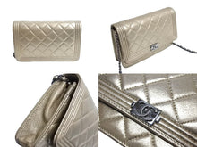 Load image into Gallery viewer, CHANEL シャネル ボーイシャネル チェーン ウォレット ショルダーバッグ ゴールド ラムスキン 20番台 シルバー金具 財布 ココマーク 美品 中古 66015