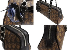 Load image into Gallery viewer, ChristianDior クリスチャンディオール ロマンティック トロッター ハンドバッグ PVC レザー ベロア ブラウン 美品 中古 66023