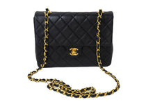 画像をギャラリービューアに読み込む, CHANEL シャネル ミニマトラッセ チェーンショルダー ショルダー 1番台 ラムスキン ブラック ゴールド金具 美品 中古 66028