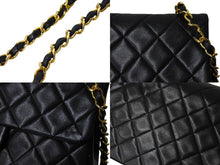 画像をギャラリービューアに読み込む, CHANEL シャネル ミニマトラッセ チェーンショルダー ショルダー 1番台 ラムスキン ブラック ゴールド金具 美品 中古 66028