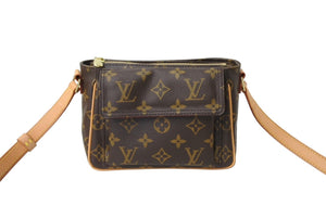 極美品 LOUIS VUITTON ルイヴィトン モノグラム ヴィバシテPM ショルダーバッグ M51165 ブラウン ロゴ 鞄 斜め掛け 中古 66033