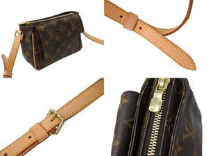 極美品 LOUIS VUITTON ルイヴィトン モノグラム ヴィバシテPM ショルダーバッグ M51165 ブラウン ロゴ 鞄 斜め掛け 中古 66033