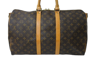 LOUIS VUITTON ルイヴィトン ボストンバッグ キーポルバンドリエール45 モノグラム M41418 ブラウン ゴールド金具 美品 中古 66038