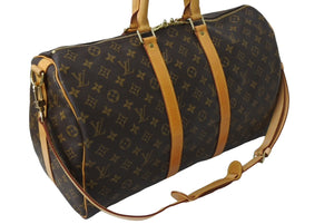 LOUIS VUITTON ルイヴィトン ボストンバッグ キーポルバンドリエール45 モノグラム M41418 ブラウン ゴールド金具 美品 中古 66038