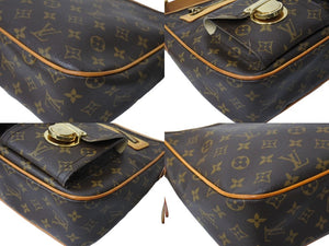 LOUIS VUITTON ルイヴィトン モノグラム ハドソンGM ショルダーバッグ M40045 ブラウン ゴールド金具 美品 中古 66051