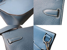 Load image into Gallery viewer, 新品同様 HERMES エルメス ジプシエール 28 トリヨンクレマンス ブルージーン シルバー金具 レザーショルダーバッグ □R刻 中古 66062