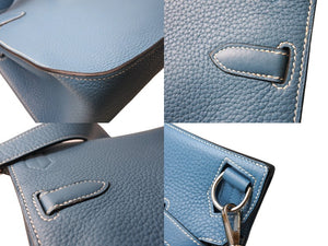 新品同様 HERMES エルメス ジプシエール 28 トリヨンクレマンス ブルージーン シルバー金具 レザーショルダーバッグ □R刻 中古 66062