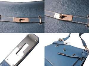 新品同様 HERMES エルメス ジプシエール 28 トリヨンクレマンス ブルージーン シルバー金具 レザーショルダーバッグ □R刻 中古 66062