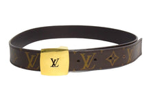 Load image into Gallery viewer, LOUIS VUITTON ルイヴィトン サンチュール LV カット ベルト ブラウン モノグラムキャンバス サイズ75/30 M6887 ゴールド金具 美品 中古 66067