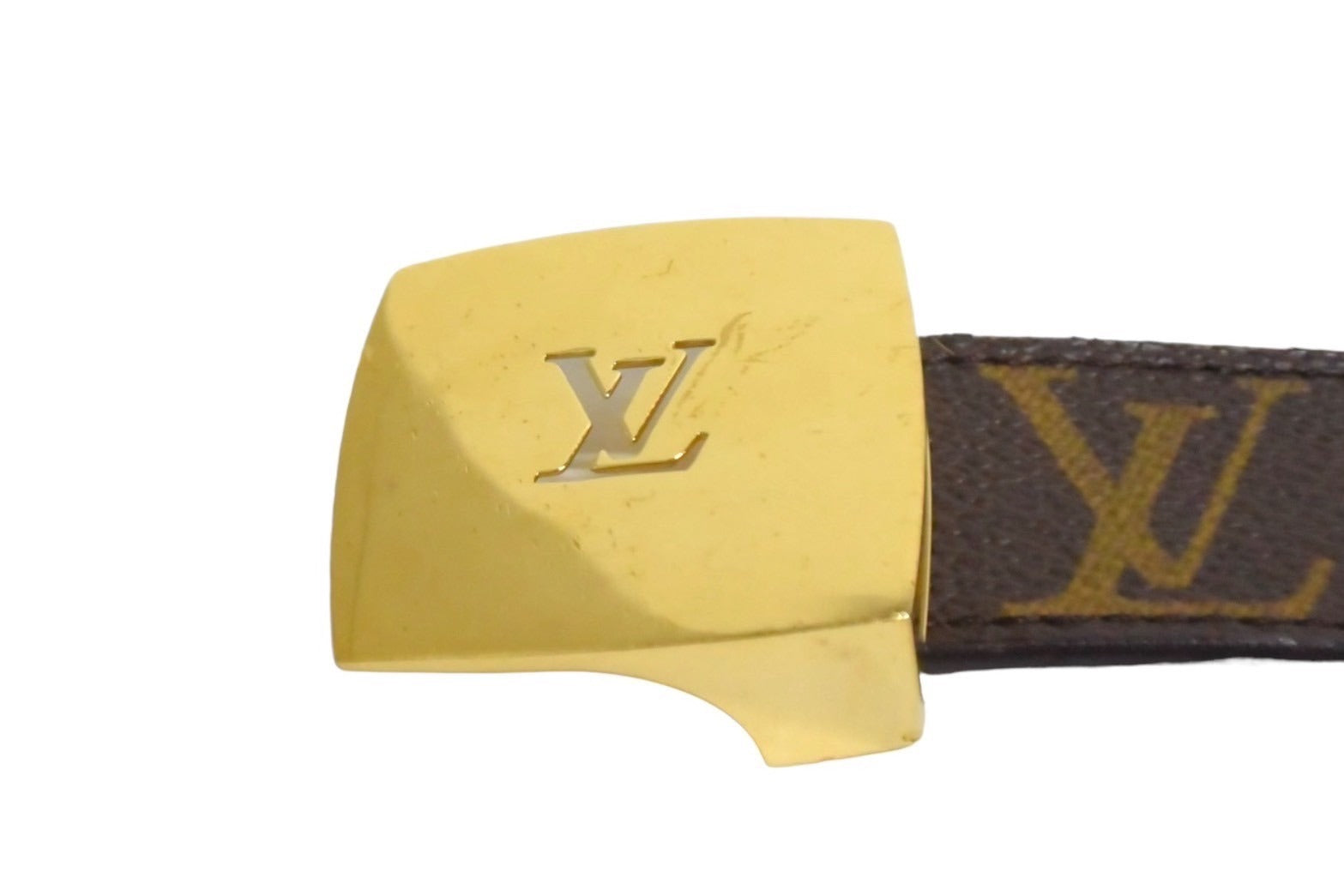 LOUIS VUITTON ルイヴィトン サンチュール LV カット ベルト ブラウン